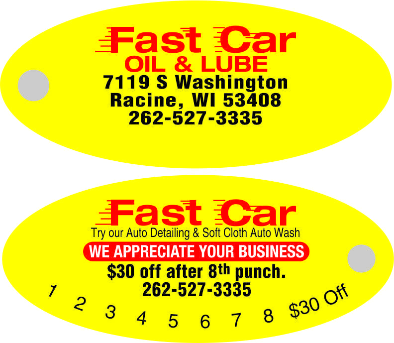 Punchable Key Tags Oval Key Tag